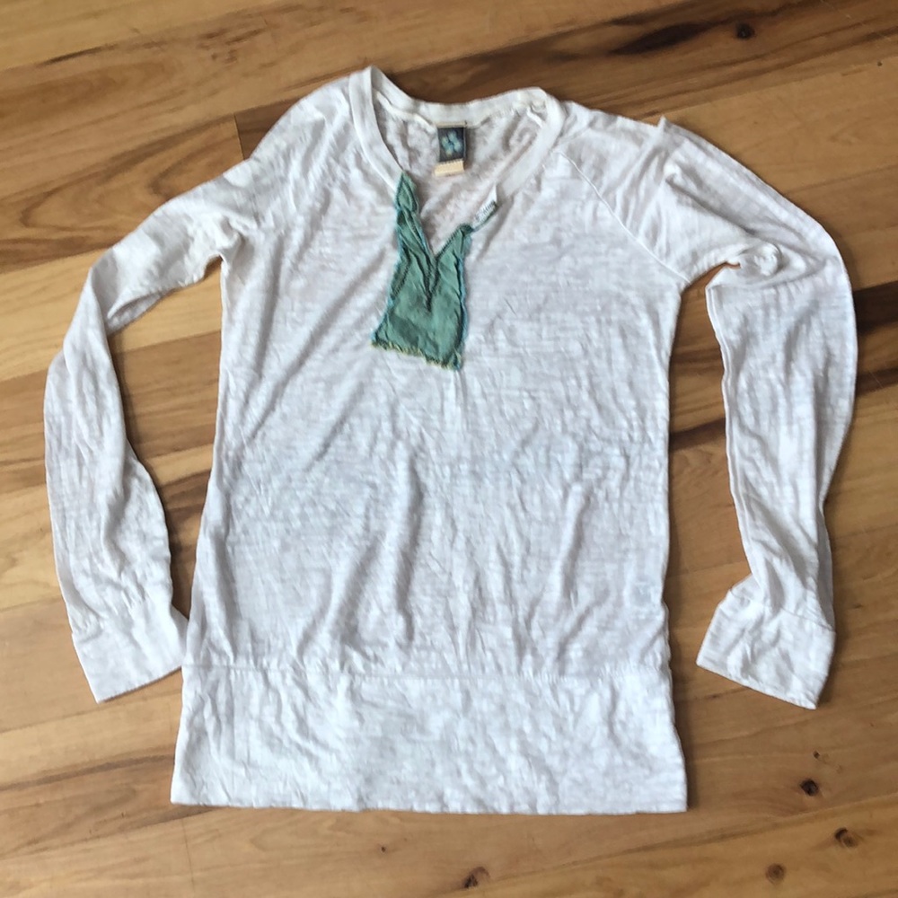 White embellished long sleeve top